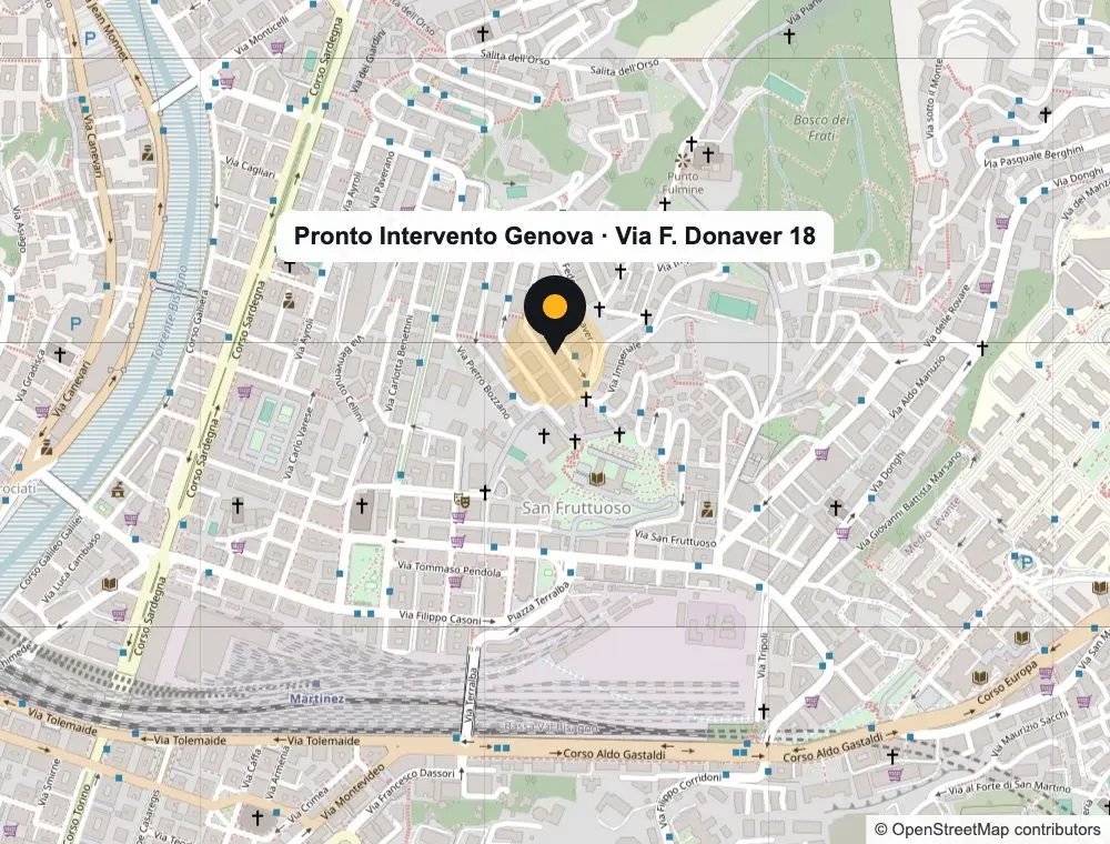 Mappa della sede di Pronto Intervento Genova in Via Federico Donaver 18, Genova
